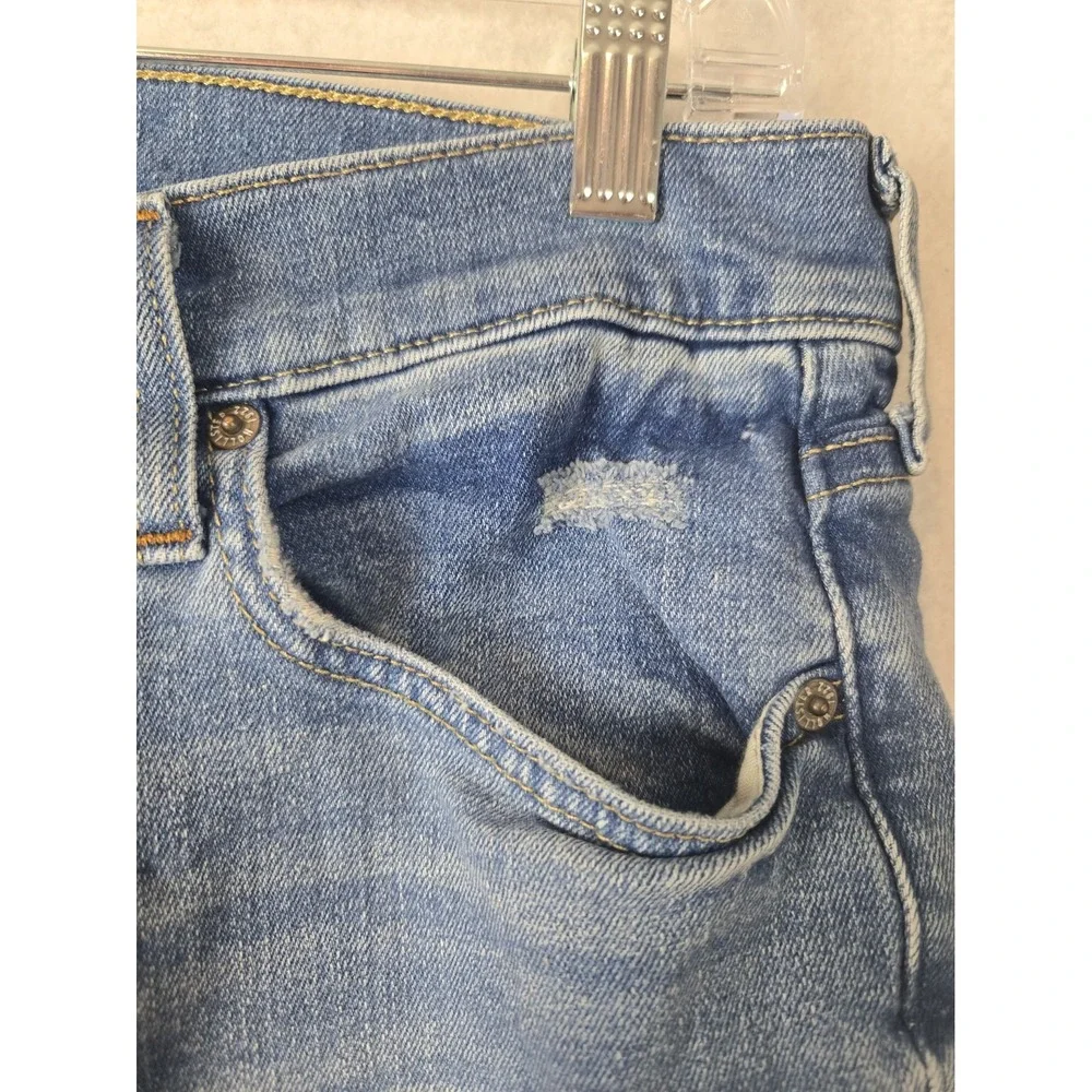 Hollister Mens Skinny Jeans 31 x 32 Light Wash Distressed Denim